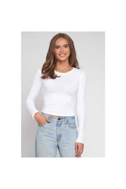 Crew Neck Long Sleeve Cotton Top