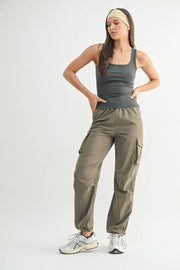 Square Neck Ribbed Tank Top