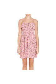 FLORAL PRINT SMOCKED WAIST CAMI MINI DRESS