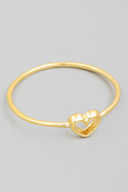 Dainty Open Heart Shape Fashion Ring