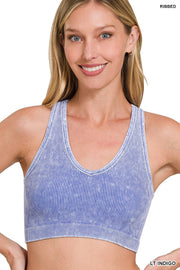 Premium Washed Seamless Rib Crop Tank