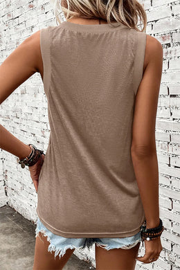 Ribbed V Neck Tank