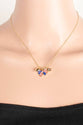 Cz Stud Clover Heart And Enamel Usa Bow Charms Chain