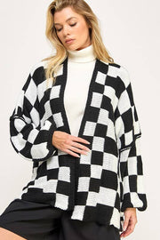 CHECK ME OUT CHECKERED CARDIGAN