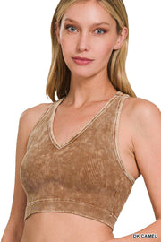 Premium Washed Seamless Rib Crop Tank