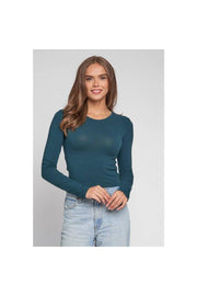 Crew Neck Long Sleeve Cotton Top