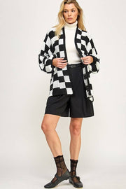 CHECK ME OUT CHECKERED CARDIGAN