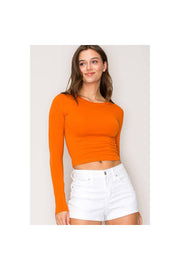 Crew Neck Long Sleeve Cotton Top