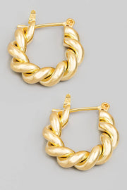 Mini Circle Twist Latch Hoop Earrings
