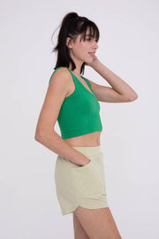 Ribbed Seamless Cropped Tank Top