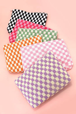 CHECKER TRAVEL POUCH BAG