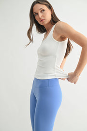 Square Neck Ribbed Tank Top