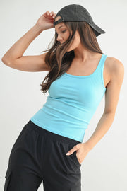 Square Neck Ribbed Tank Top