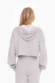 Crop Hoodie Zip-Up French Terry Jacket