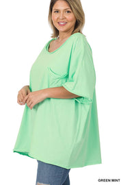 Plus Oversized Raw Edge Boyfriend Tee