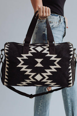 Black & Cream Aztec Duffel Bag