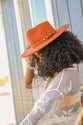 Flat Brim Buckle Hat - Olive