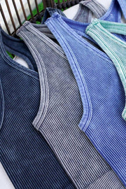 Premium Washed Seamless Rib Crop Tank