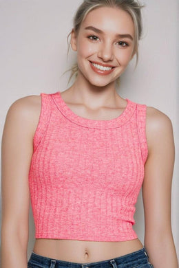 Ribbed Sleeveless Crop Tank Top