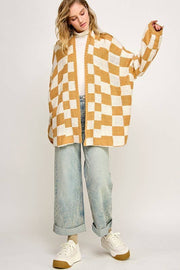 CHECK ME OUT CHECKERED CARDIGAN