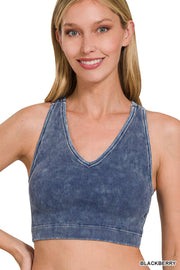 Premium Washed Seamless Rib Crop Tank
