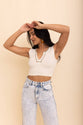 V-Neck Seamless Retro Crop Tank