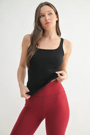 Square Neck Ribbed Tank Top