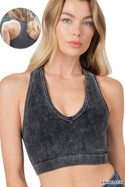 Premium Washed Seamless Rib Crop Tank