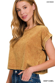 French Terry Washed Crop Top