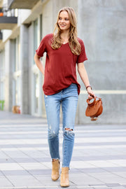 Boyfriend V Neck Tee