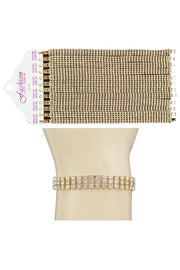 Bling Triple Strand Gold Metal Tennis Bracelet