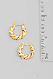 Mini Circle Twist Latch Hoop Earrings