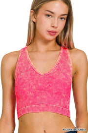 Premium Washed Seamless Rib Crop Tank
