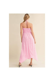 FLORAL HALTER NECK MAXI DRESS WITH SLITS