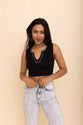 V-Neck Seamless Retro Crop Tank