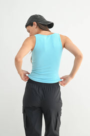 Square Neck Ribbed Tank Top