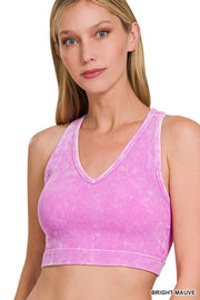 Premium Washed Seamless Rib Crop Tank
