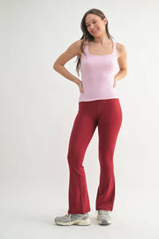 Square Neck Ribbed Tank Top