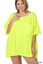 Plus Oversized Raw Edge Boyfriend Tee