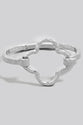 Hammered Clover Coil Spring Hook Bangle Bracelet