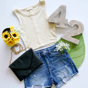 Ribbed Sleeveless Crop Tank Top