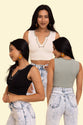 V-Neck Seamless Retro Crop Tank