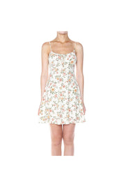 FLORAL A-LINE MINI CAMI DRESS TIE BUST