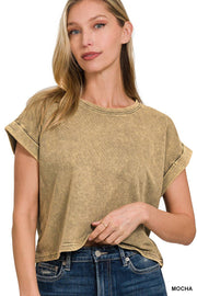 French Terry Washed Crop Top