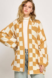 CHECK ME OUT CHECKERED CARDIGAN