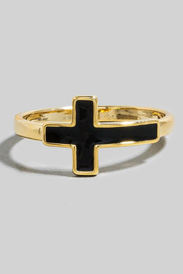 Enamel Cross Wrap Around Band Ring