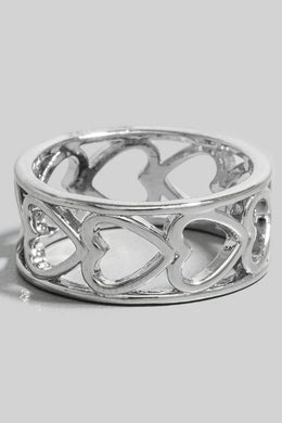 Gold Dipped Wide Heart Station Band Ring