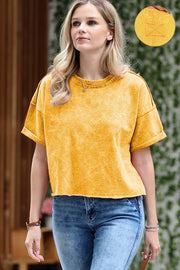 French Terry Washed Crop Top