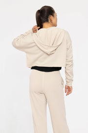 Crop Hoodie Zip-Up French Terry Jacket