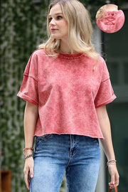 French Terry Washed Crop Top